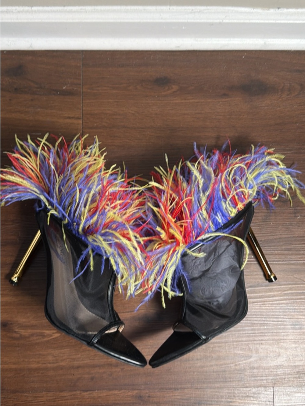 Azalea Wang Shake Your Feather Stiletto Bootie